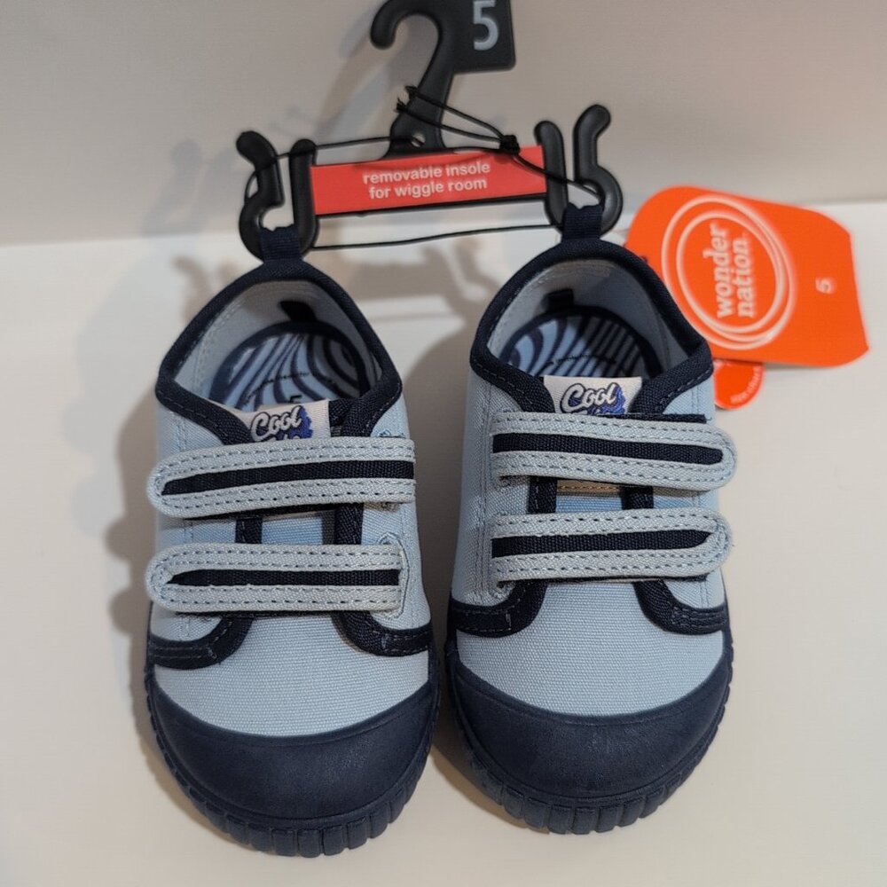 Wonder Nation Toddler Cool To Be Kind Blue Slip On Shoes Size 5 Boys
